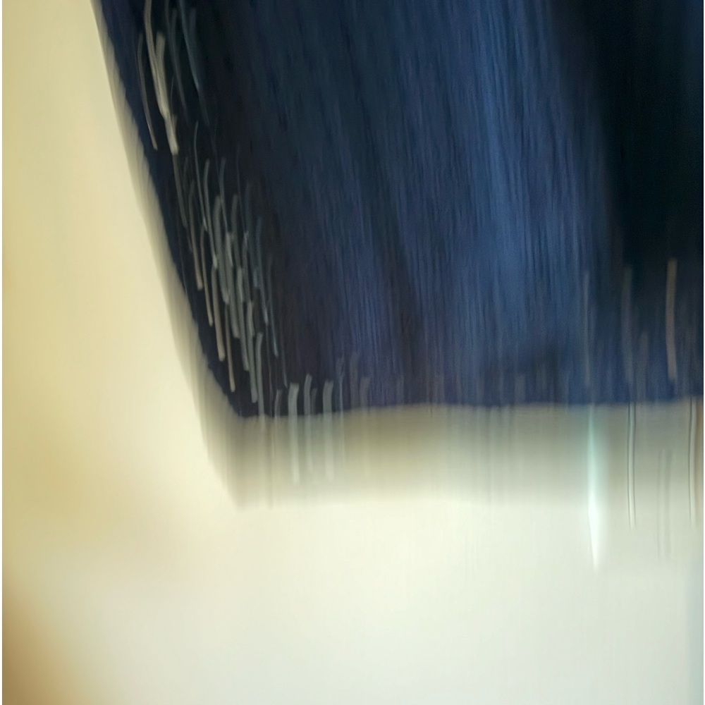 Cyrus Knit Navy Collar Short Sleeve See Thru Top. Size M NWT - Picture 3 of 8